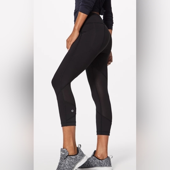 lululemon athletica Pants - Lululemon Pace Rival Crop Black Leggings Full-On Luxtreme Size 8